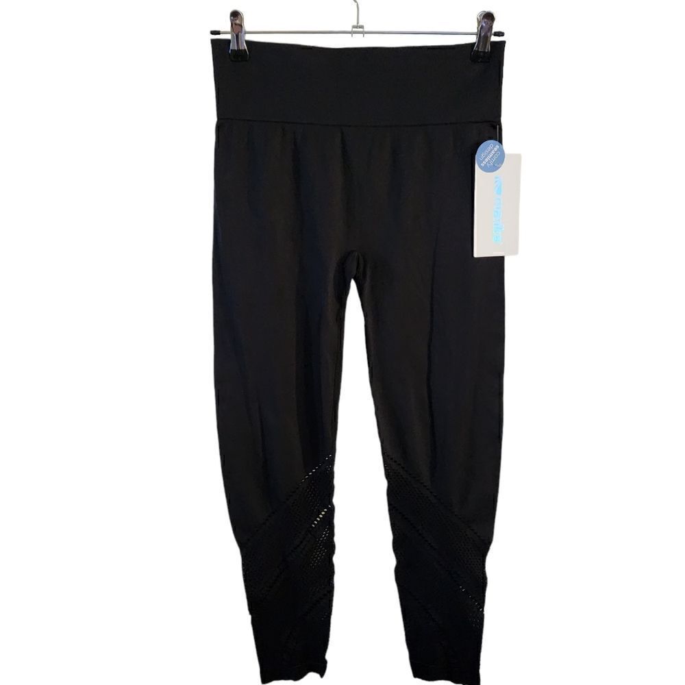 Marika Womens Activewear Leggings Mesh Bottoms Wide Waste Band Size Medium